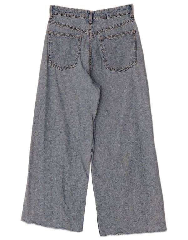 Blugi Zara femei cu talie înaltă cu picioare largi EU 36 XS W26 L25 albastru bumbac
