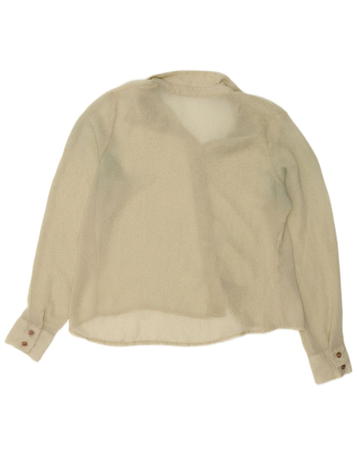 Cămașă Vintage pentru femei See Through UK 14 Medium Beige