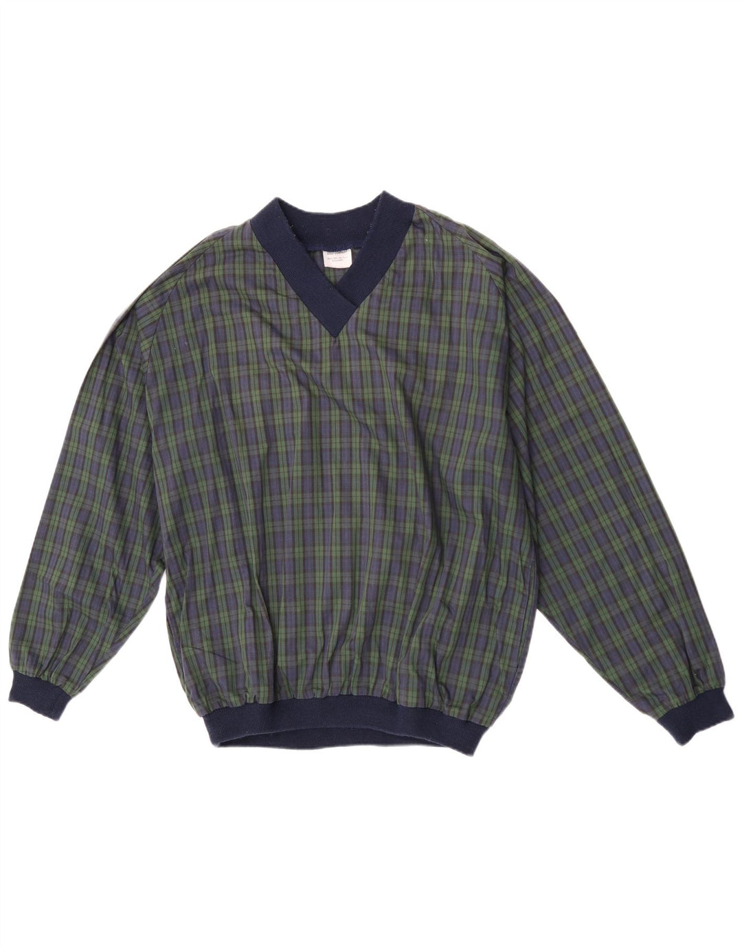 Trening Vintage Pulover Top XL Bleumarin Poliester Check
