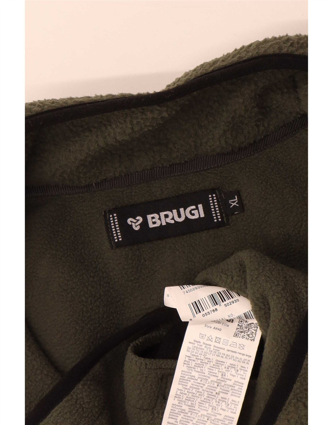 Jachetă fleece pentru bărbați Brugi UK 42 XL verde poliester color bloc