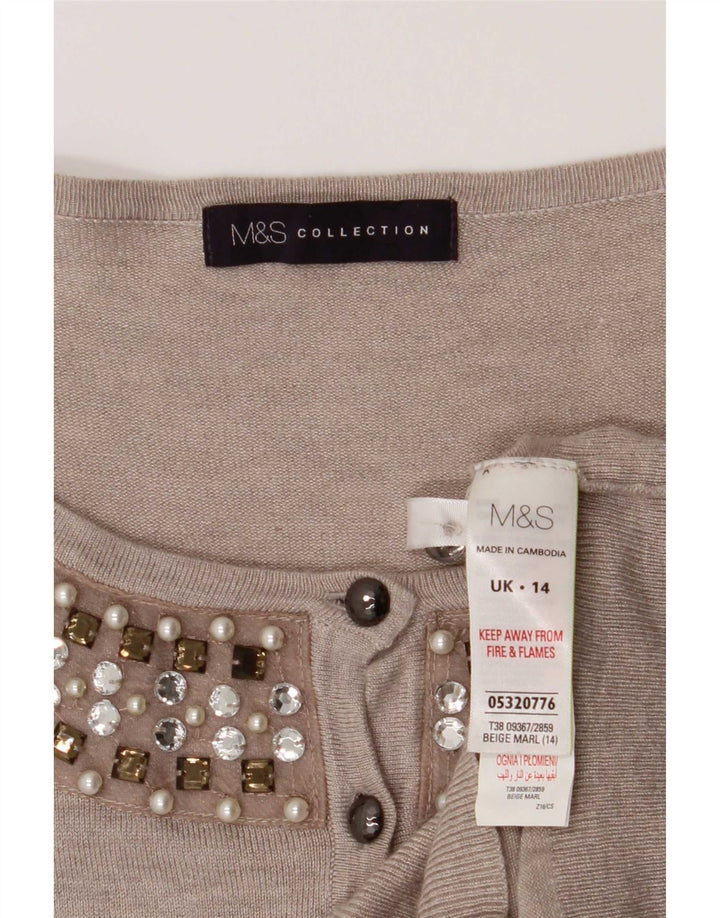 Pulover cardigan pentru femei Marks & Spencer UK 14 Medium Gri Viscose