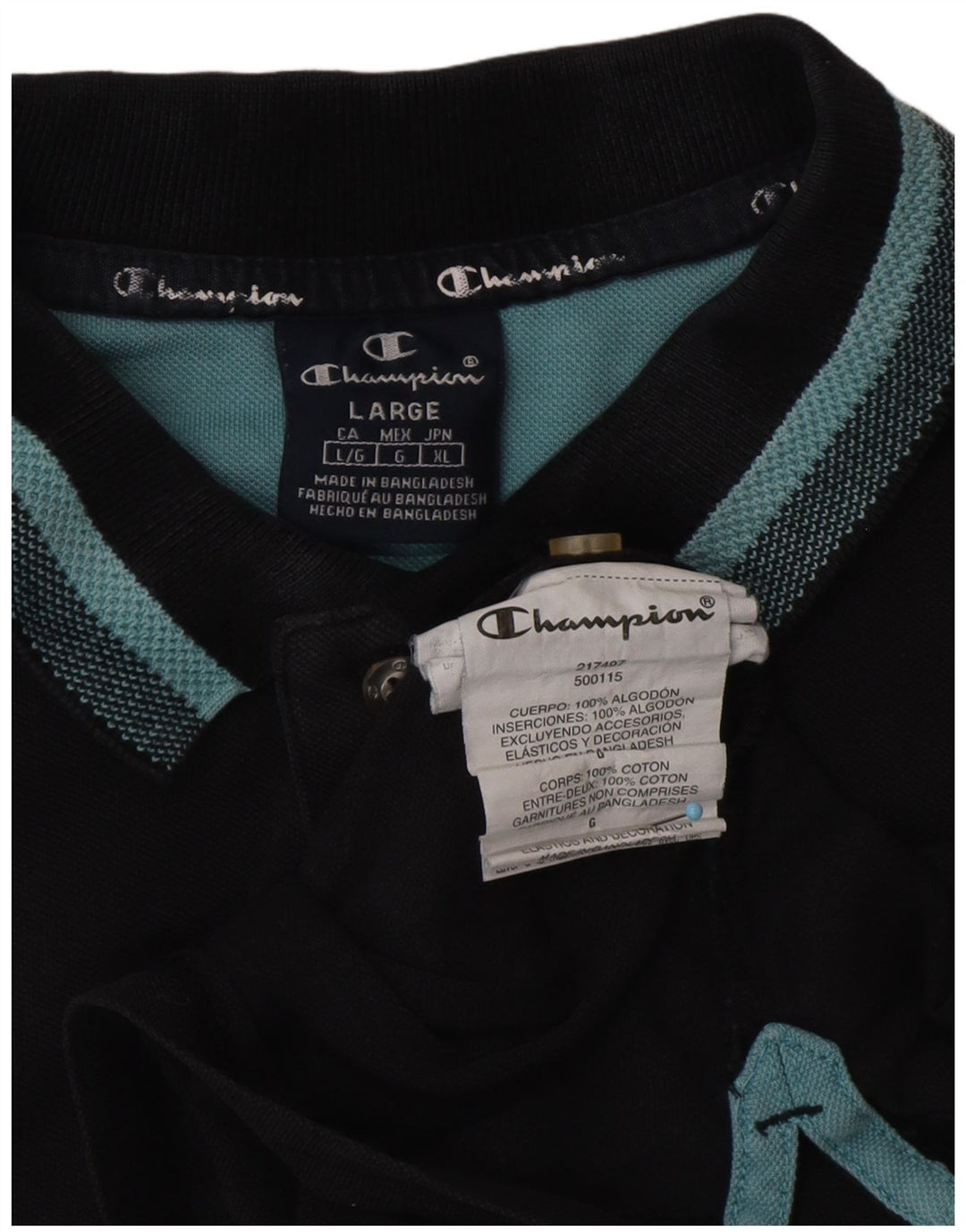 Tricou polo pentru bărbați CHAMPION, mare, negru, bumbac
