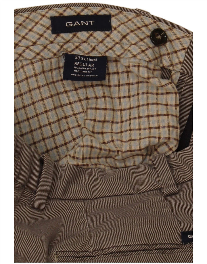 Pantaloni de costum obișnuiți pentru bărbați Gant IT 50 Large W35 L29 Gri