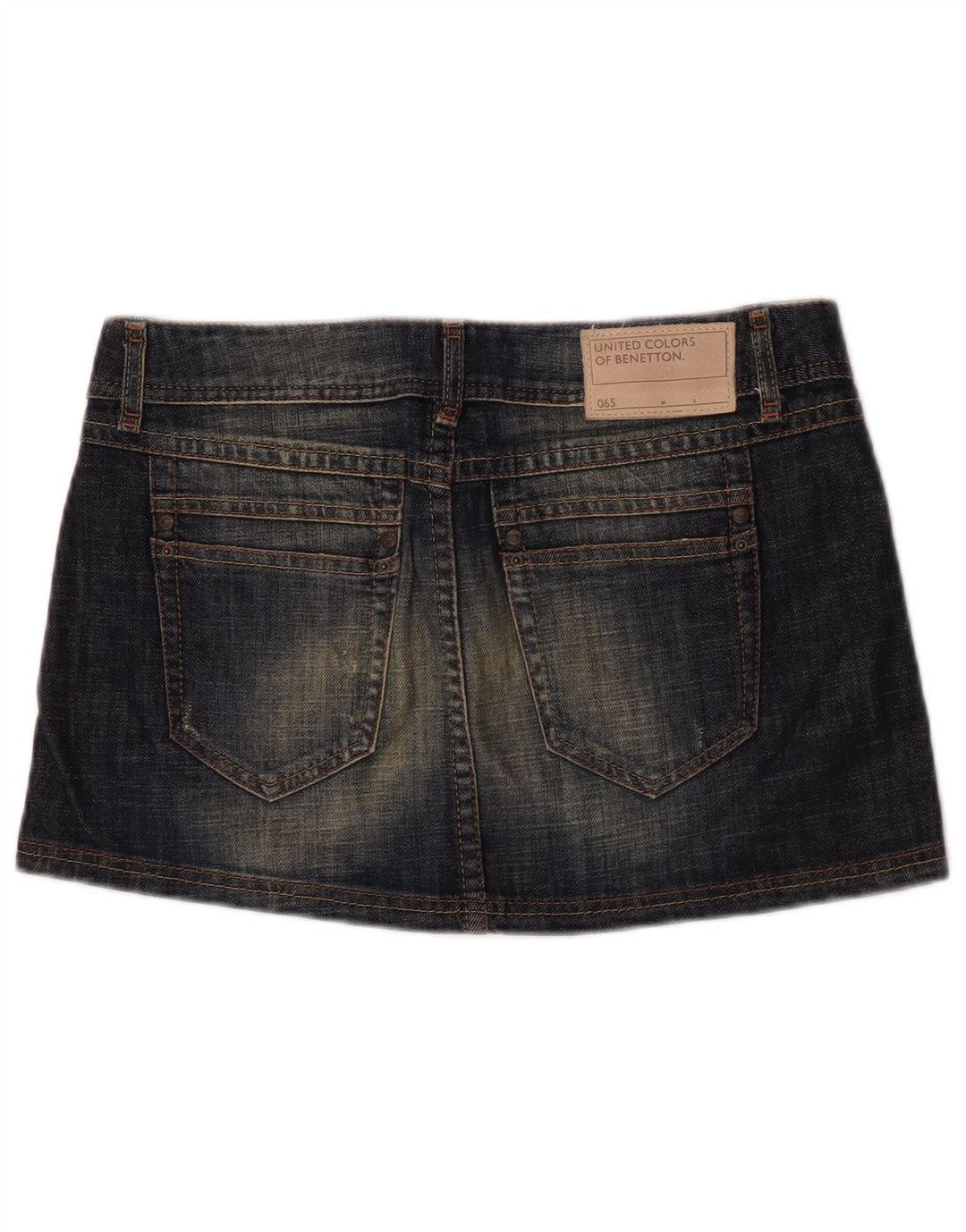 Fusta mini din blugi pentru femei Benetton IT 44 Medium W32 Bleumarin