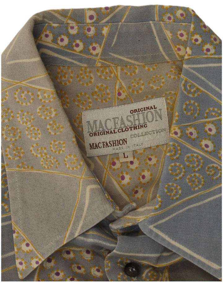 Cămașă cu mânecă scurtă pentru bărbați MAC FASHION, mare, albastră, geometrică