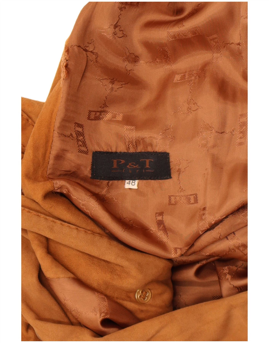 Pardesiu vintage de piele intoarsa pentru femei IT 48 XL maro