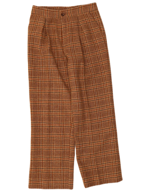 Pantaloni chino drepți vintage pentru femei W28 L28 Brown Check