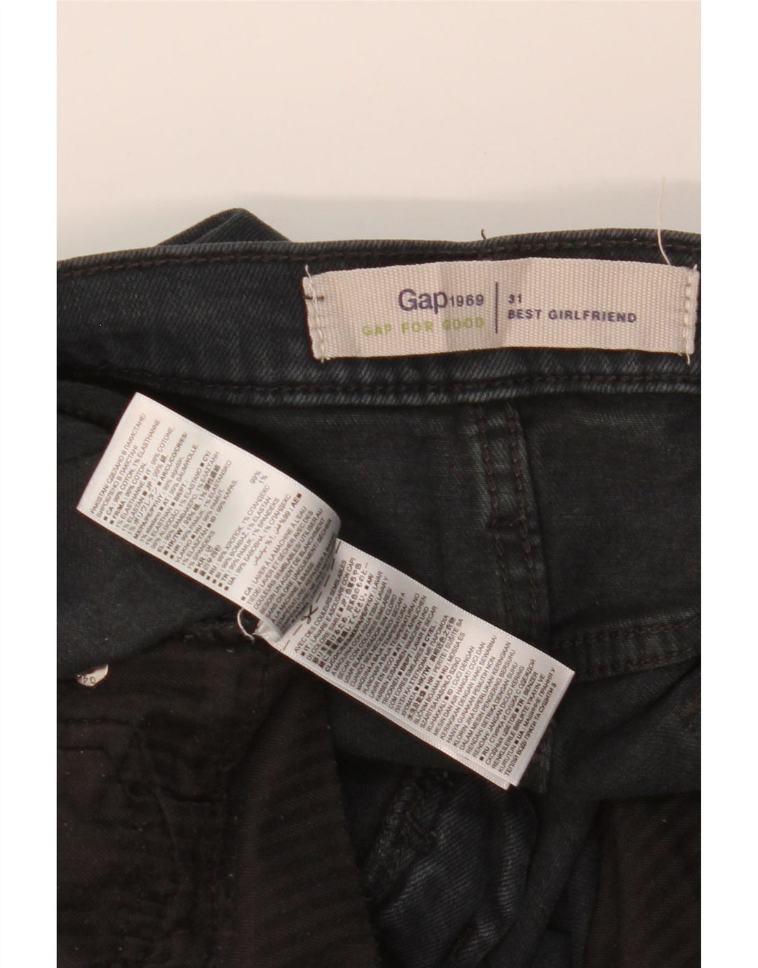 Blugi GAP Girlfriend Slim W31 L27 bumbac negru