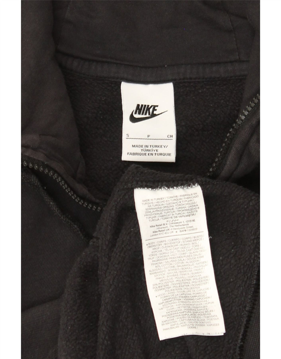 Pulover Nike pentru bărbați, cu fermoar, bumbac, negru