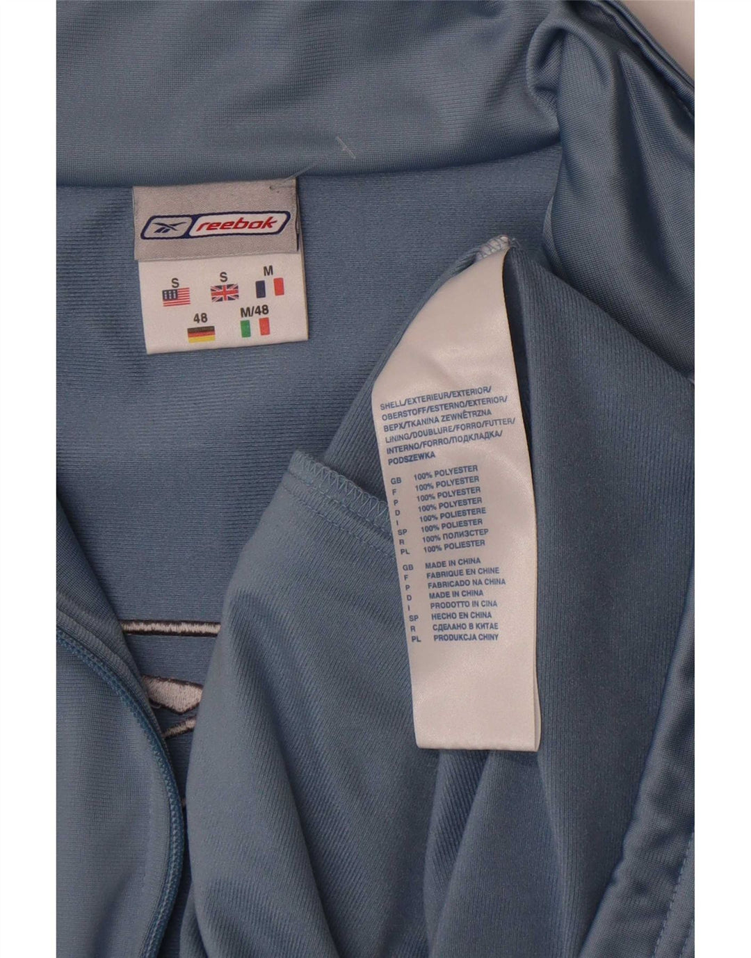 Jachetă de trening Reebok Graphic Loose Fit pentru bărbați, poliester albastru mic