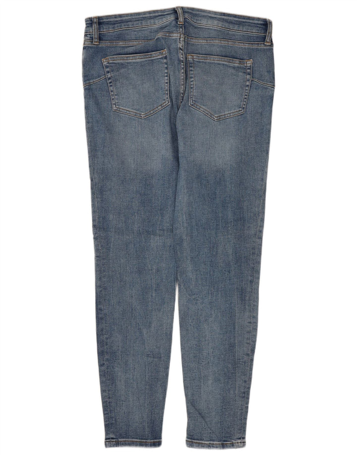 Blugi ZARA Femei Slim EU 42 Large W32 L28 Albastru