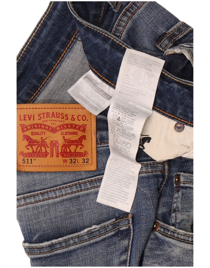 Blugi Levi's 511 Distressed Slim W32 L32 Bumbac albastru