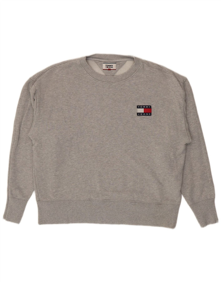 Hanorac pentru bărbați Tommy Hilfiger Pulover mare, gri bumbac cu pete