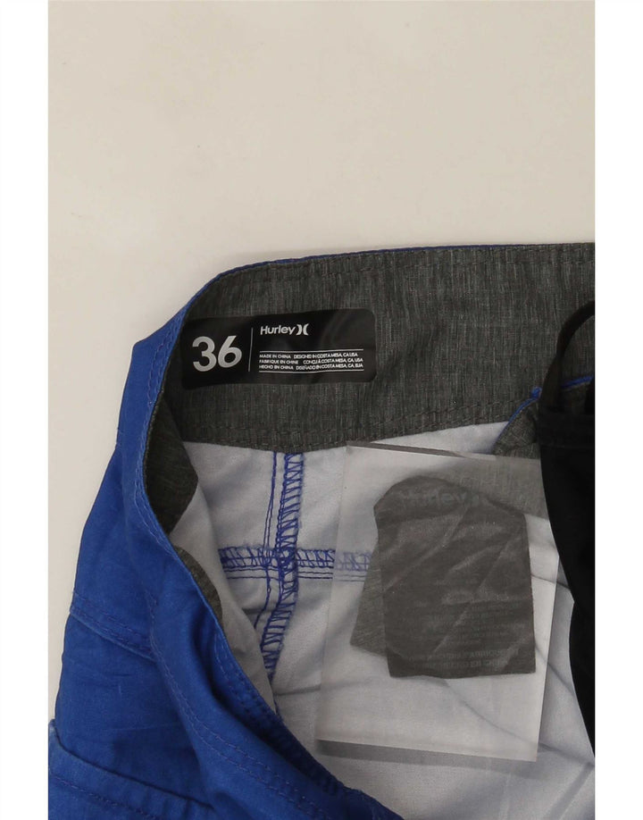 Pantaloni scurți de înot grafic pentru bărbați Hurley, poliester cu dungi mari, albastre