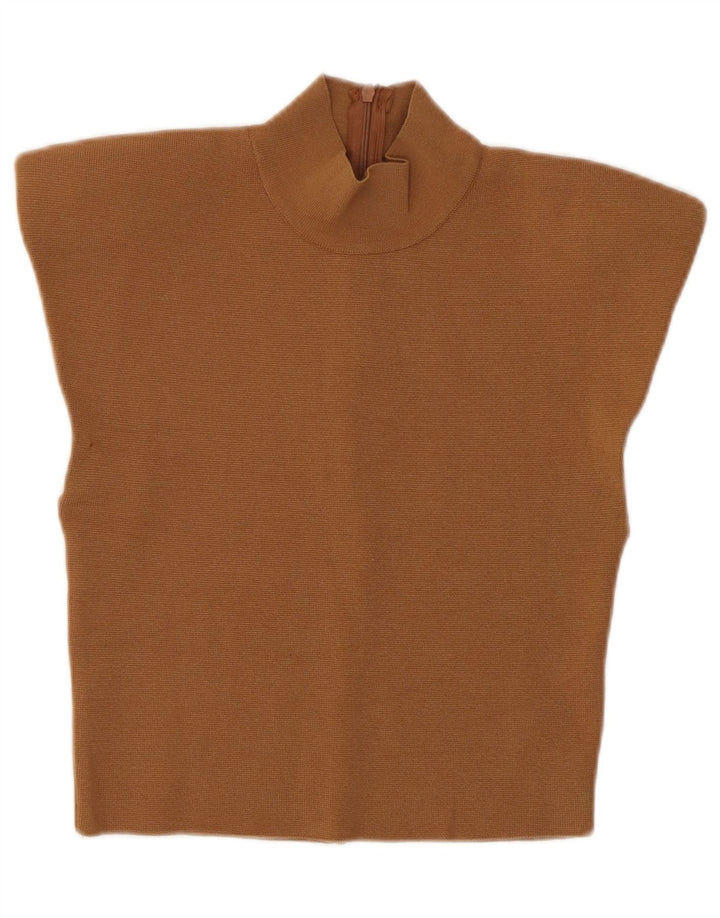 Bluză Crop Top Femei Zara UK 8 Mic Maro Viscoză