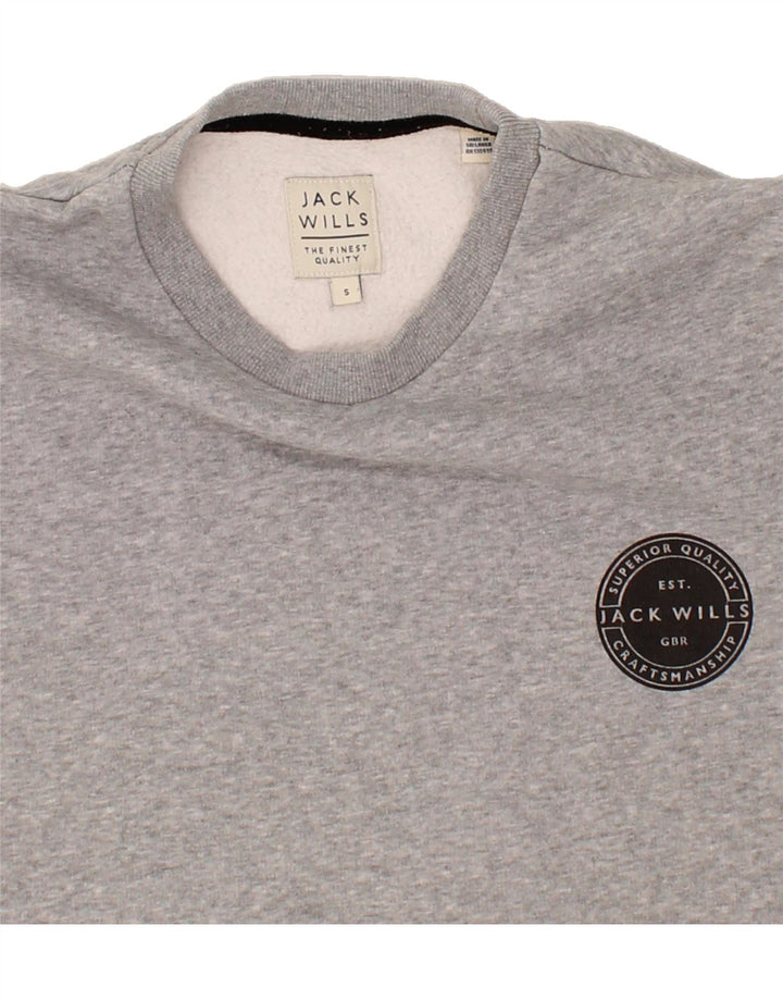 JACK WILLS Mens Sweatshirt Jumper Small Grey Cotton Vintage Jack Wills and Second-Hand Jack Wills from Messina Hembry 