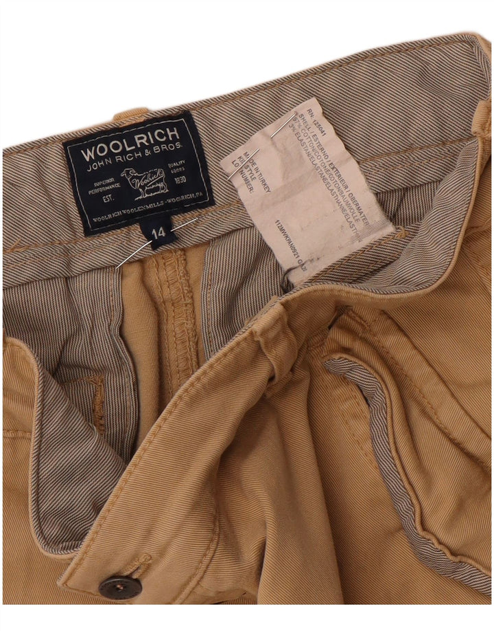 Woolrich Pantaloni cargo subțiri pentru femei UK 14 Medium W30 L32 Bej Bumbac