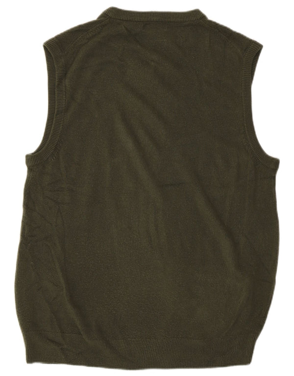 Dockers Vest pentru bărbați Tank Top Verde Mediu Acrilic