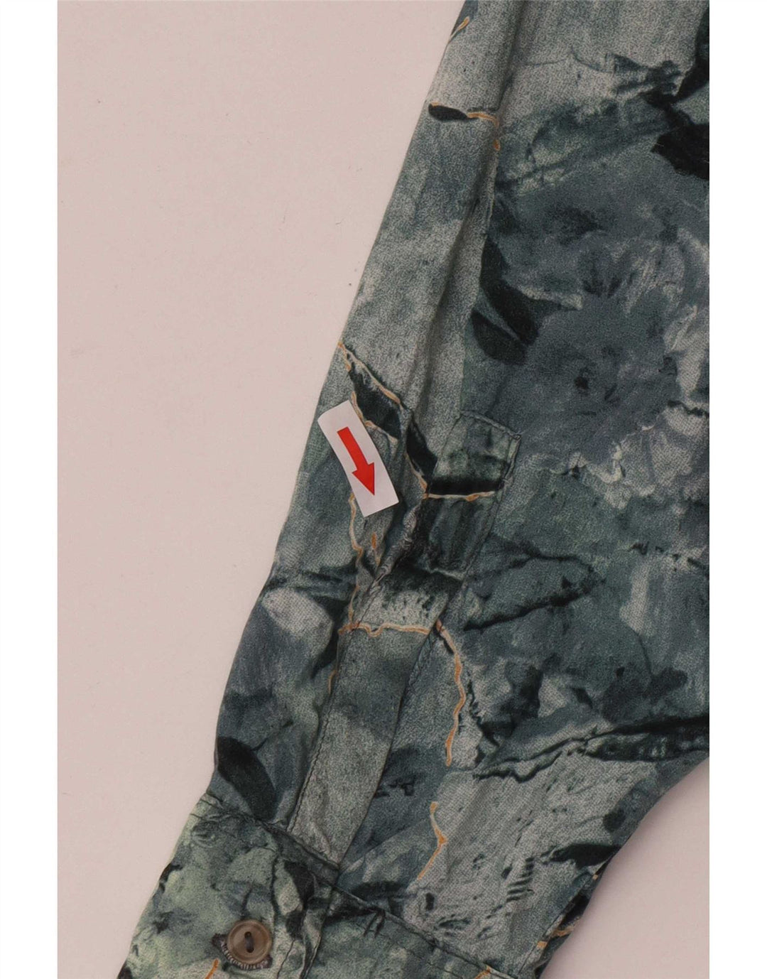 Cămașă Vintage pentru bărbați cu model abstract XL, viscoză albastră
