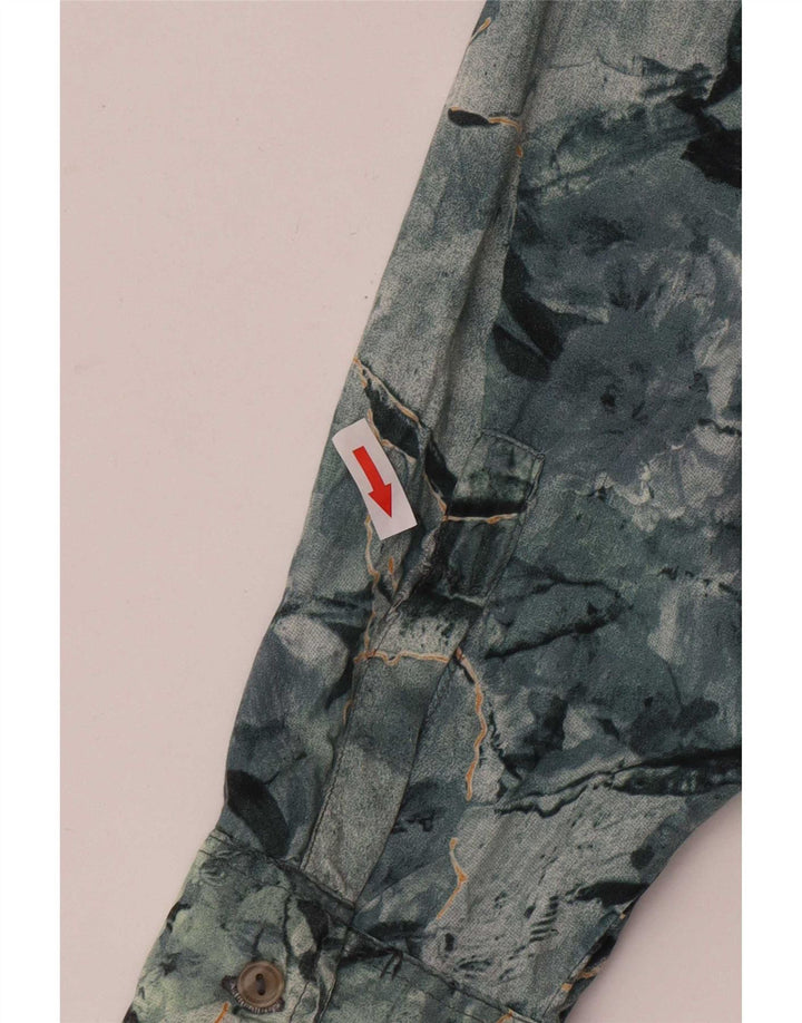 Cămașă Vintage pentru bărbați cu model abstract XL, viscoză albastră