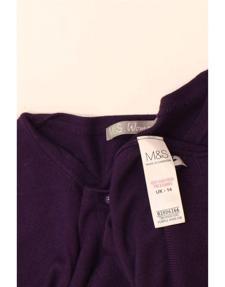 Pulover cardigan pentru femei Marks & Spencer UK 14 Viscoză violet mediu