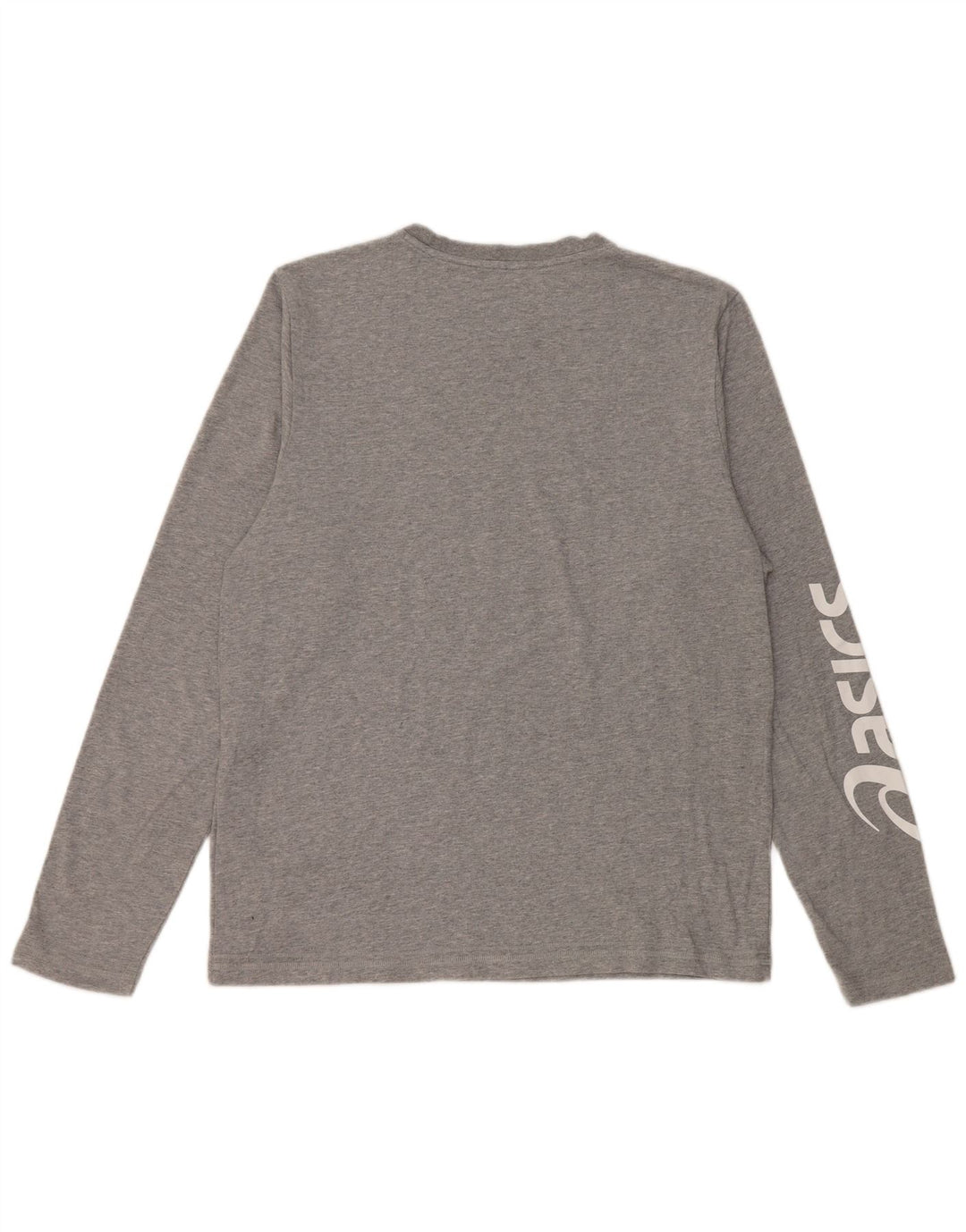 Top grafic Asics pentru bărbați, cu mânecă lungă, mare, gri, bumbac