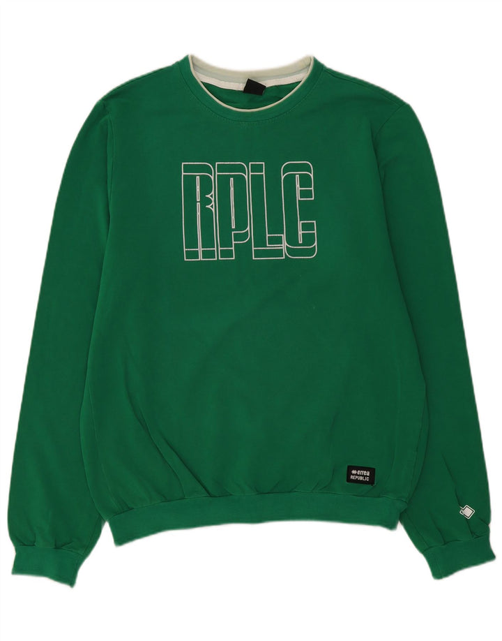 ERREA Mens Graphic Sweatshirt Jumper XL Green Cotton
