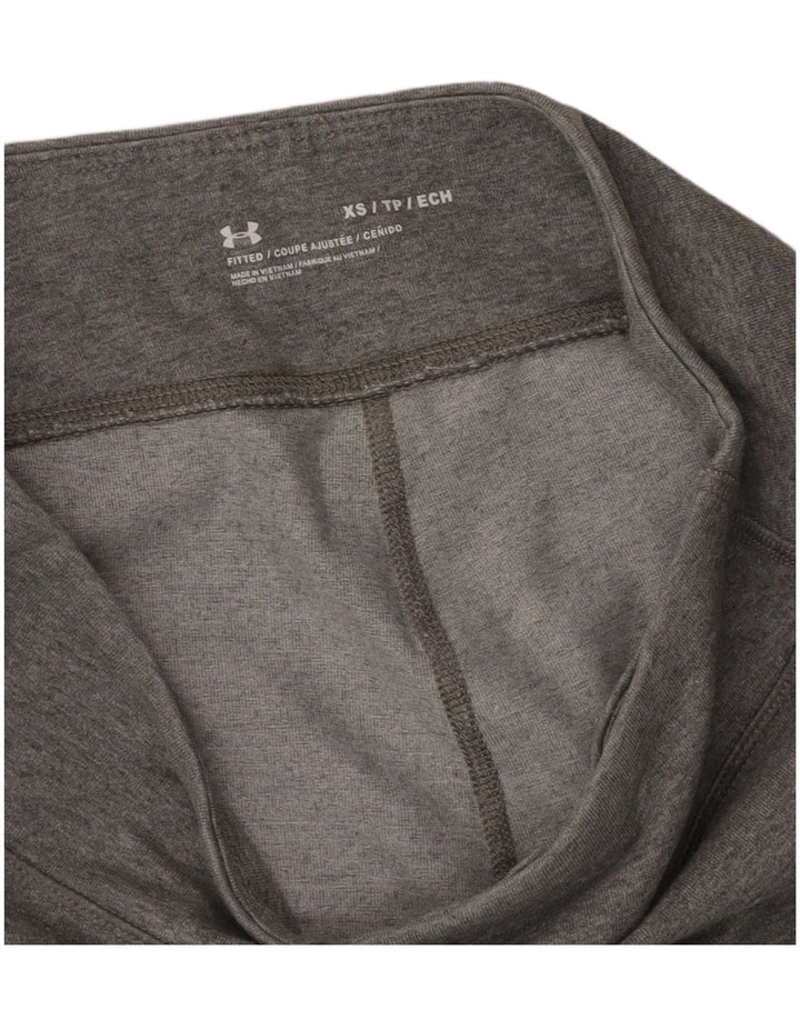 UNDER ARMOUR Womens Graphic Leggings UK 4 XS  Grey