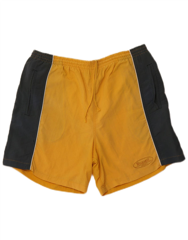 RUSSELL ATHLETIC Pantaloni scurți de înot pentru bărbați, XL, nailon color-block galben