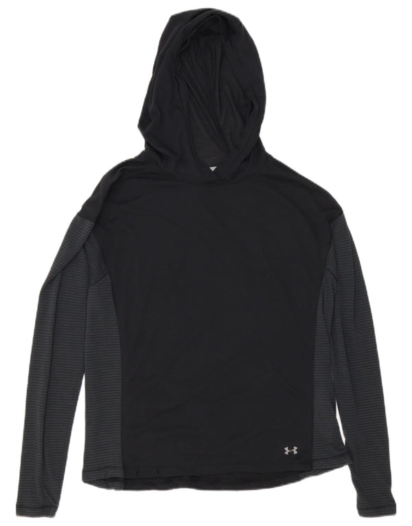 Top cu glugă Under Armour pentru femei Heat Gear cu mânecă lungă UK 10 Small Black