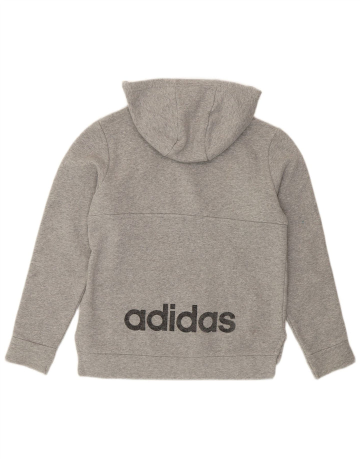 Pulover ADIDAS pentru băieți, cu fermoar și gât, 12-13 ani, gri colorblock