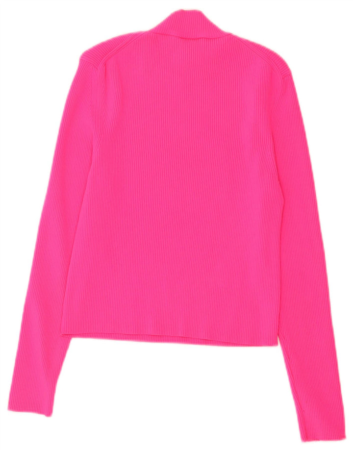 Crop Top pentru femei Zara cu mânecă lungă UK 14, mare, roz din poliamidă