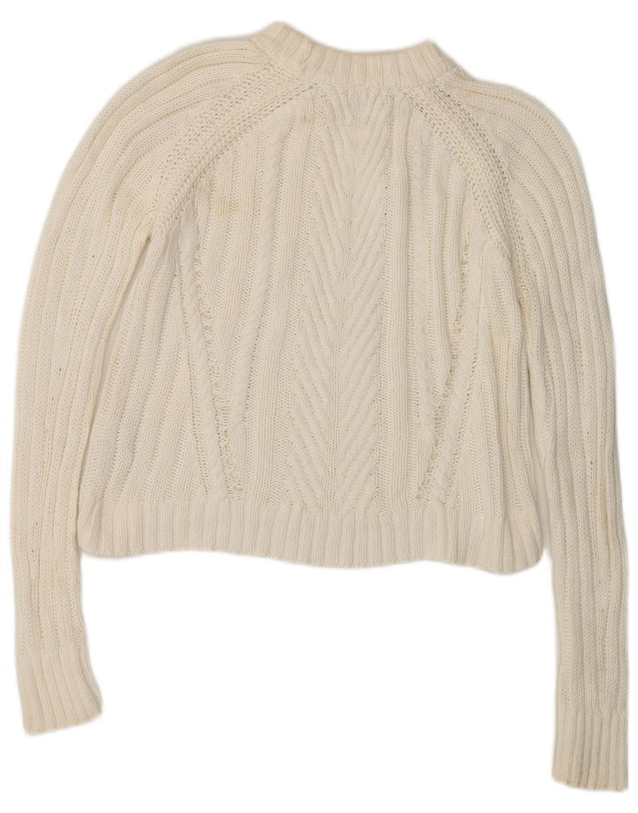 Pulover oversized cu gât țestoasă pentru femei Zara UK 10 Mic Alb