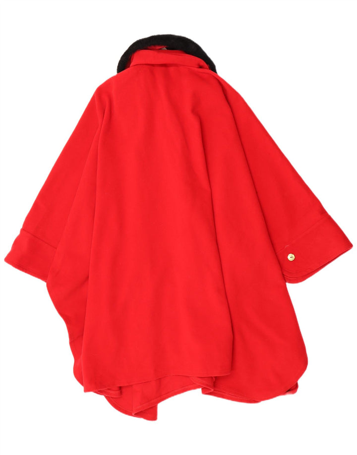 Manta Poncho Vintage pentru Dama Marime Unia Rosie