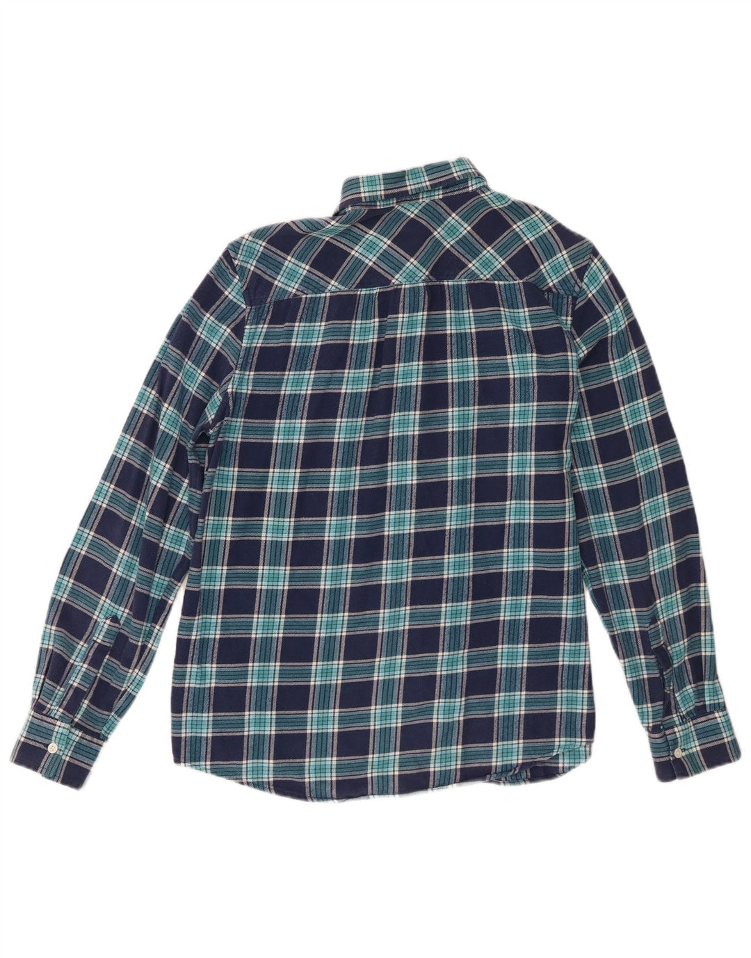 Cămașă de flanel pentru femei Lands End UK 14 Medium Bluemarin Check Bumbac
