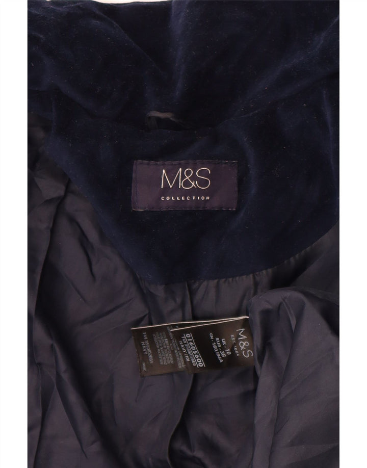 Jachetă căptușită din velur supradimensionată pentru femei Marks & Spencer UK 10 Mic bleumarin