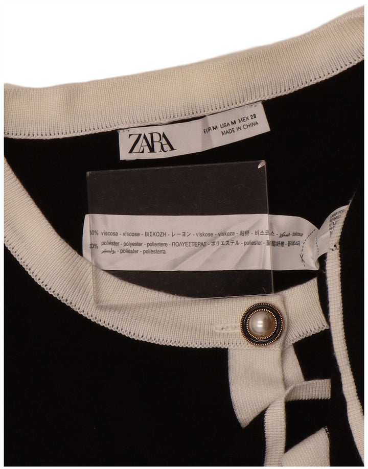 Pulover cardigan pentru femei Zara UK 12 Poliester mediu negru
