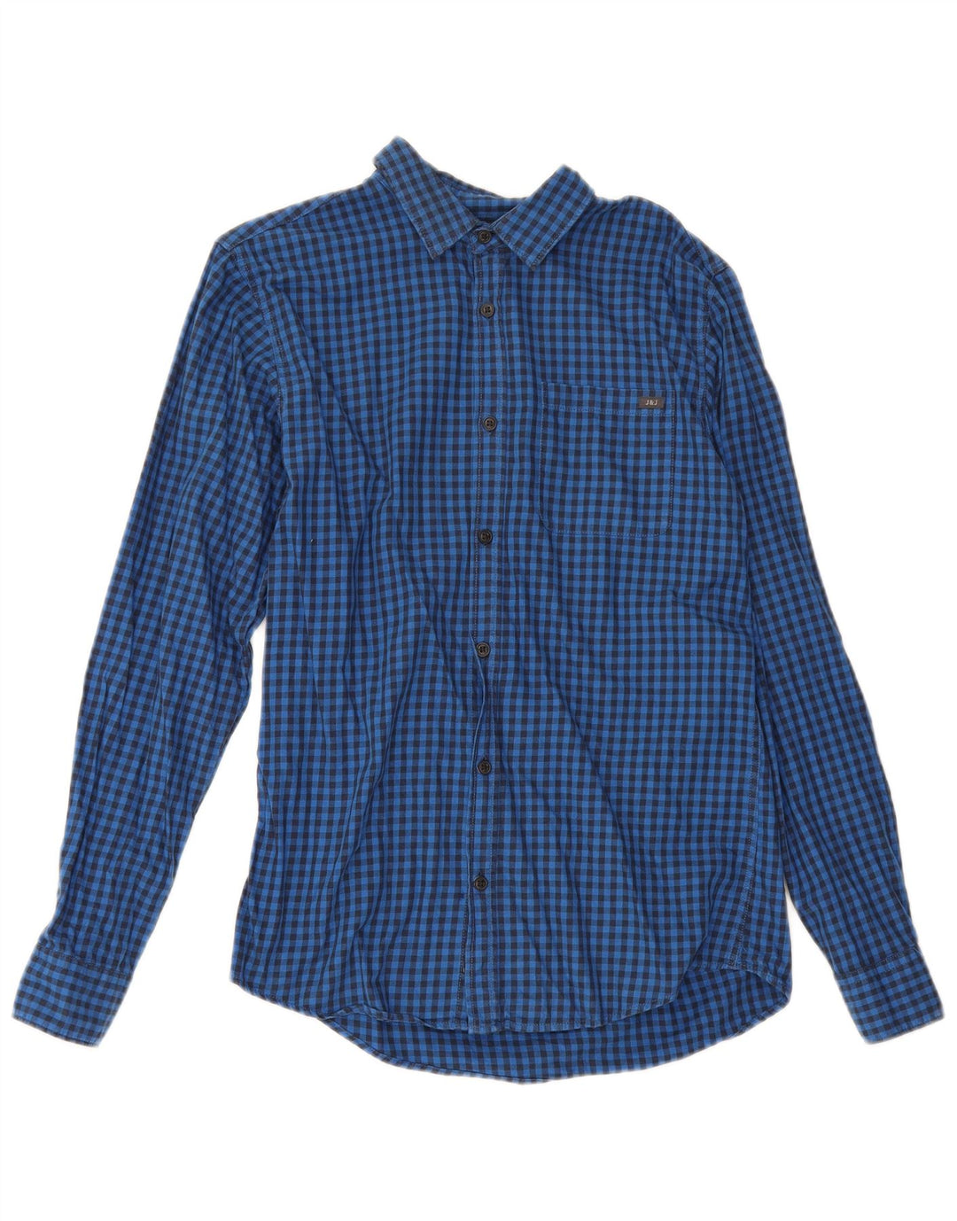 Cămașă pentru bărbați Jack & Jones Mic albastru Gingham Bumbac