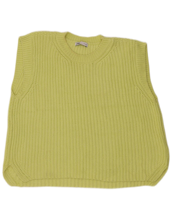Vestă supradimensionată pentru femei Zara UK 10 Bumbac galben mic