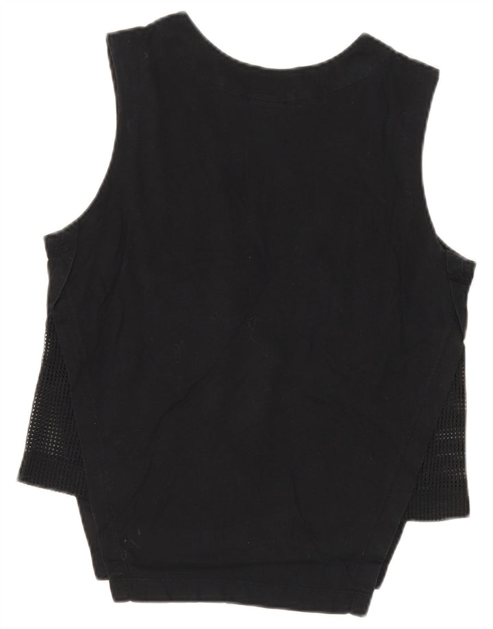 Top cu vestă grafică NIKE pentru femei UK 10 Small Black Sintetic