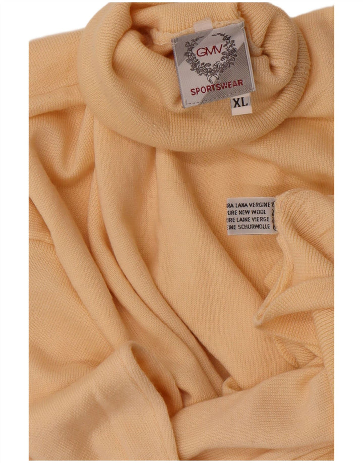 Pulover vintage pentru bărbați cu gât rulat XL lână bej