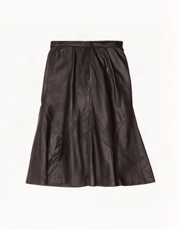 Fusta din piele vintage pentru femei cu talie înaltă IT 48 XL W30 negru