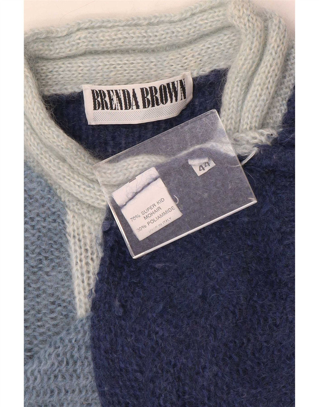 Pulover vintage pentru femei cu gât țestoasă IT 44 Medium Bleumarin