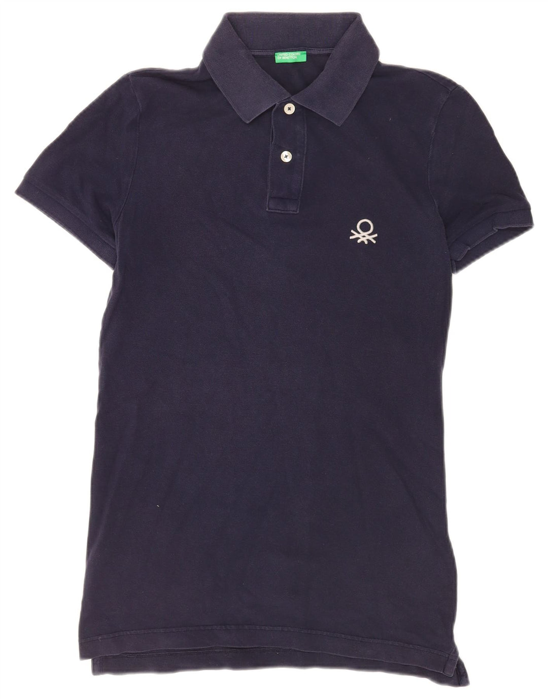 Tricou polo pentru bărbați Benetton, bumbac, albastru bleumarin mediu