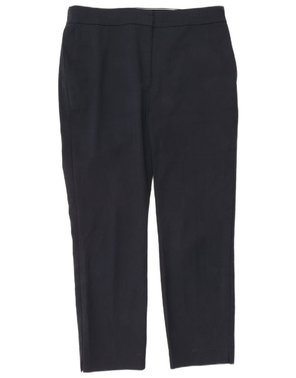 Pantaloni chino drepți cu talie înaltă pentru femei Zara XL L32 L27 Bumbac bleumarin