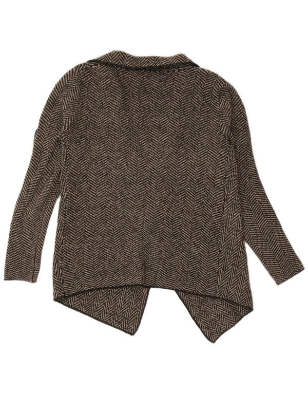 Pulover cardigan deschis asimetric pentru femei Zara UK 10, gri mic, în oase