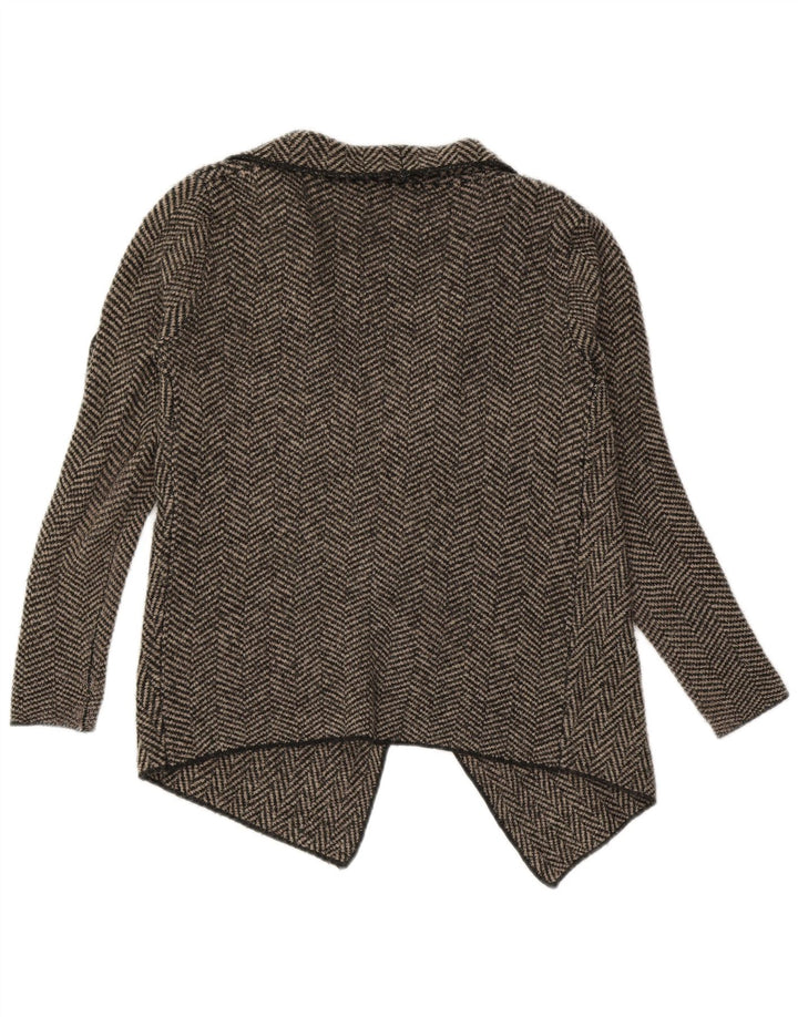 Pulover cardigan deschis asimetric pentru femei Zara UK 10, gri mic, în oase