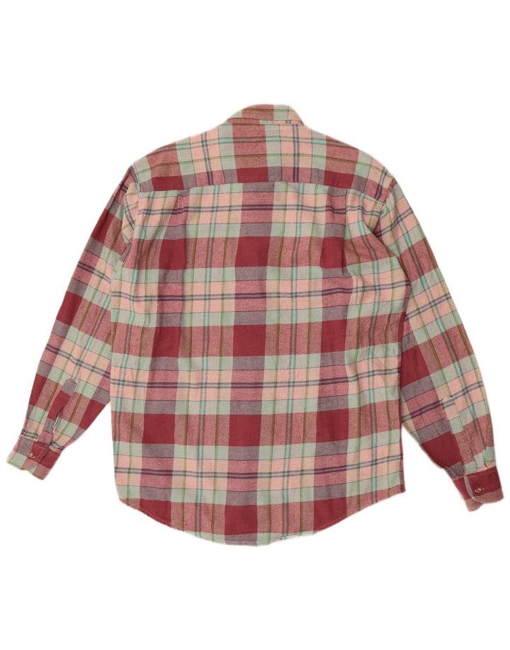 Cămașă Vintage pentru bărbați din flanel Mărimea 40 15 3/4, roșu mediu, caroserie