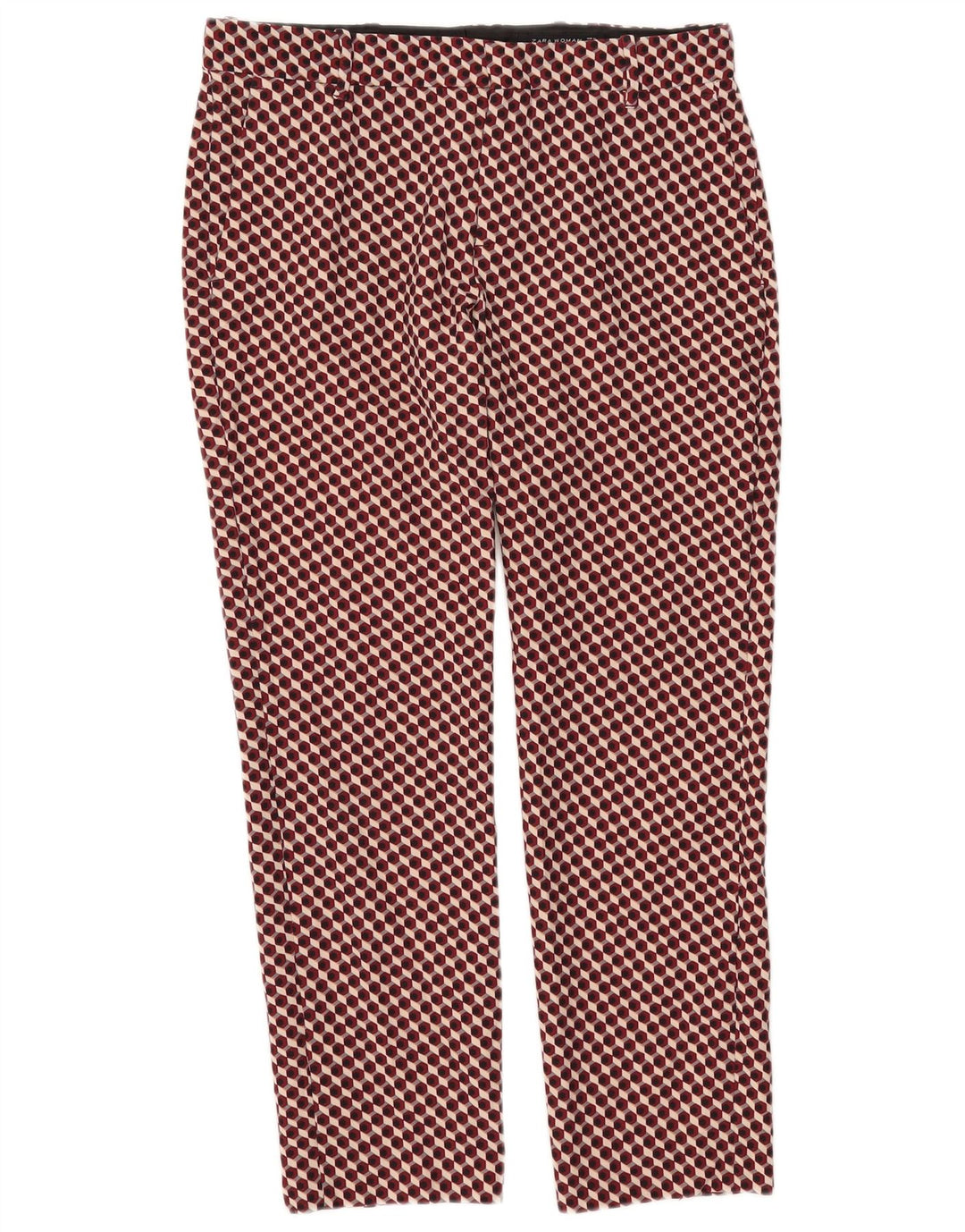 Pantaloni chino slim pentru femei Zara Mediu L28 L27 Roșu Geometric