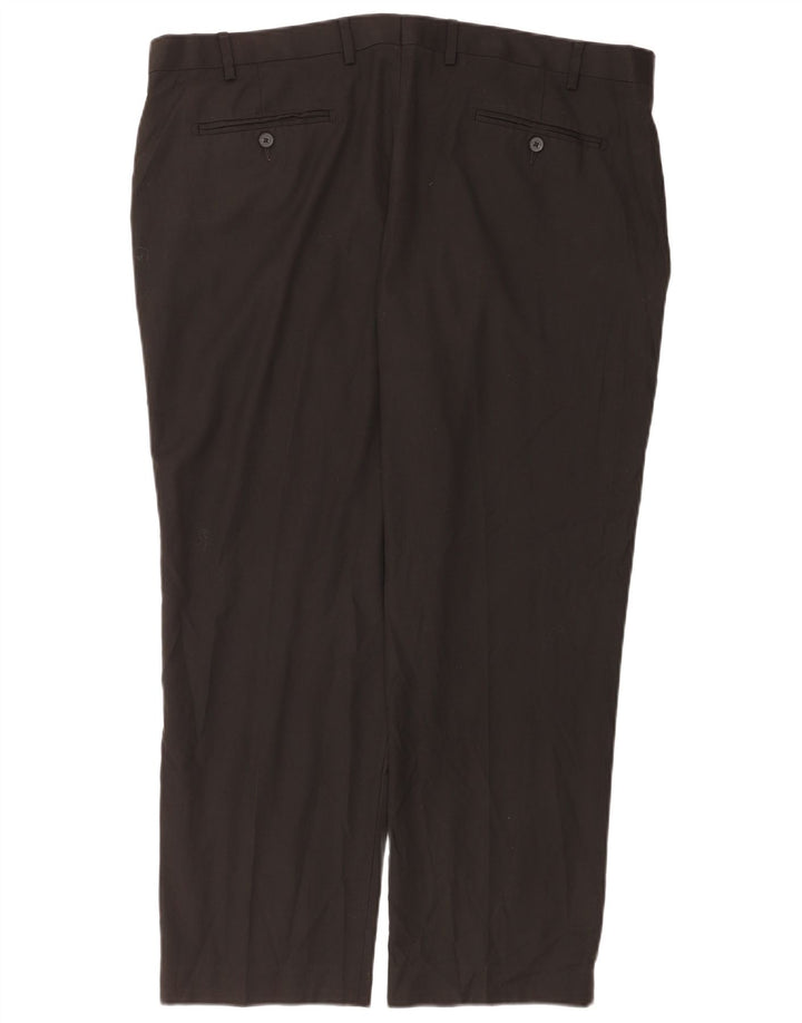 Marks & Spencer Pantaloni de costum pentru bărbați, drepti, cu croiala normală, L42 L29, negri
